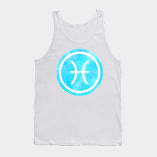 Blue Watercolor Zodiac - Pisces Tank Top